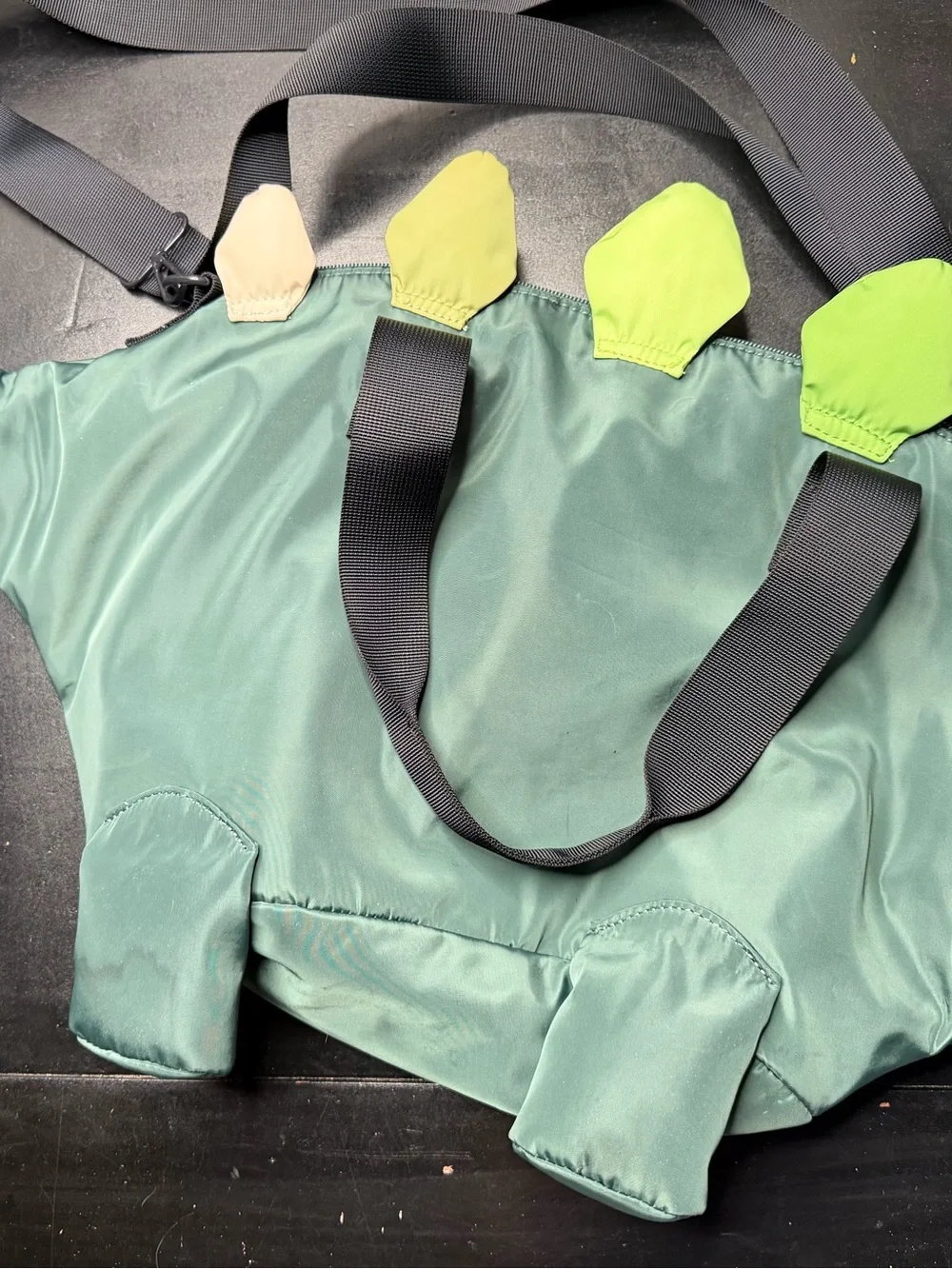 Kids Dino-Shaped Teal Carry Bag - Playful Shoulder Tote